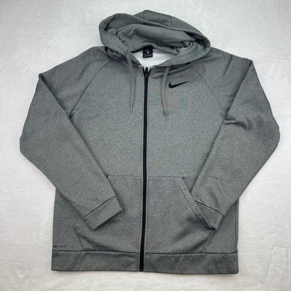 Nike Dri-FIT Full-Zip Hoodie Gray Mens Extra Large XL Activewear Jacket - Picture 1 of 7
